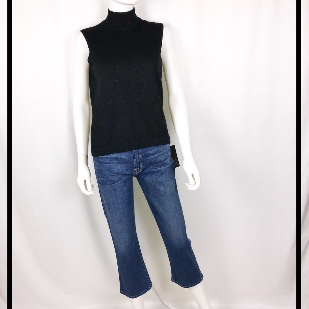 JONES NY Sleeveless, Black w Gold Shimmer TrtlNck - Picture 3 of 6